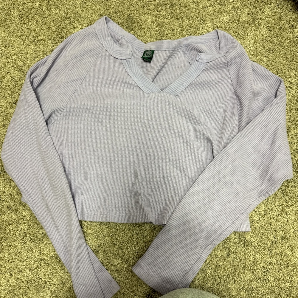 Wild Fable Lavender V-Neck Crop Top